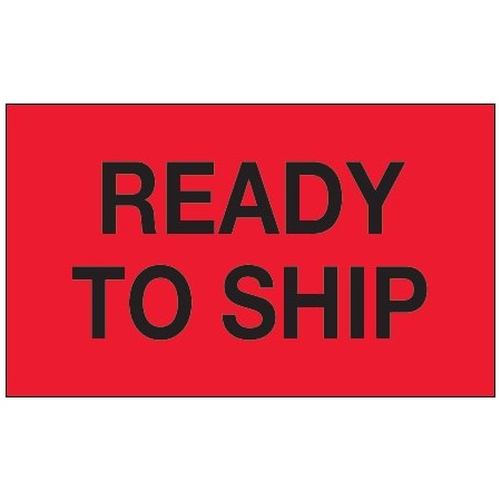 Bsc Preferred 3 x 5'' - ''Ready To Ship'' Fluorescent Red Labels BUY00023946